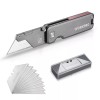 WORKPRO Premium Titanium Utility Knife CNC Unibody w/10 Extra Blades