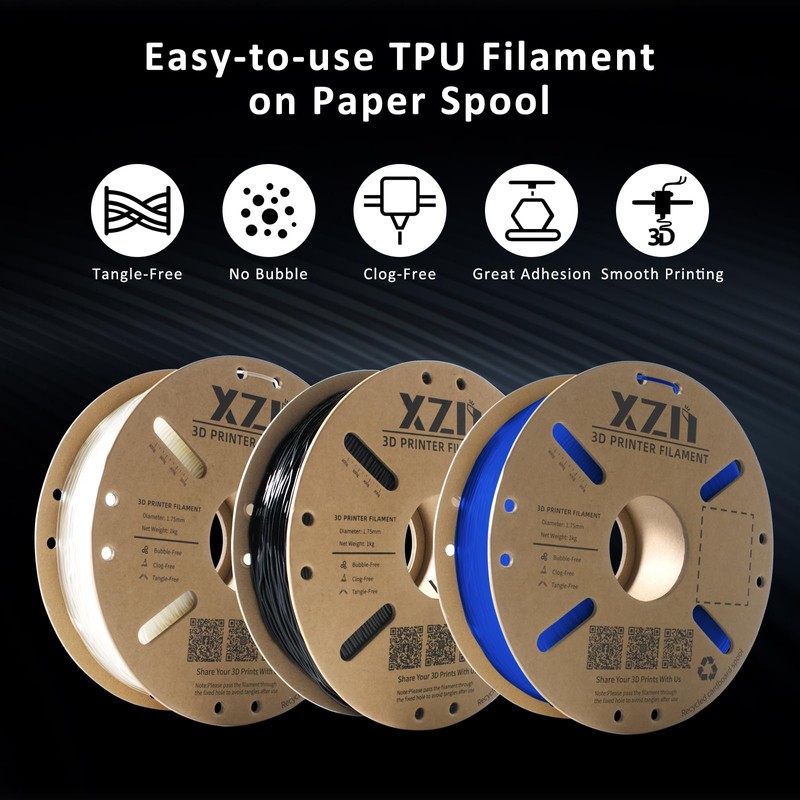 XZN XZN TPU Filament 1.75mm 95A Soft Flexible 3D Printer