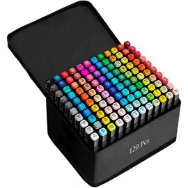 Professional Dual - Tip Drawing Markers: Unleash Creative Possibilities color marker permanent sketch marker multipurpose pen Art Materials - Color: 60 Colors