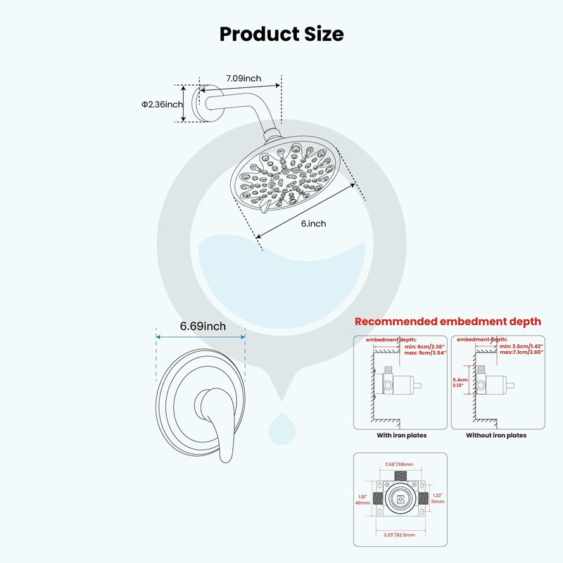 gotonovo Shower Faucet Set Bathroom Shower Head and Handle Set