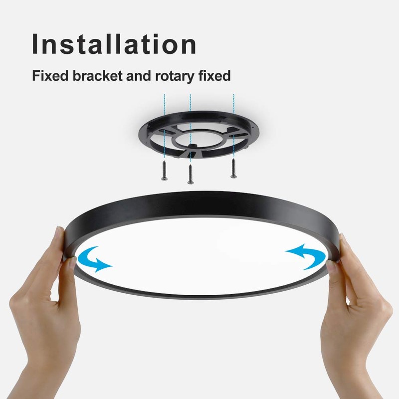 LVL LED Ceiling Light Black Shell 12W 1100lm Natural White