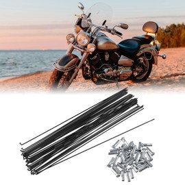 X AUTOHAUX 36 Pcs Bicycle Steel Spokes 14G Bike Spoke 268mm Length with Nipples for Most Bicycle