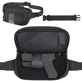 NOOLA Tactical Fanny Pack, Concealed Carry Bag for Men Women, Large Waist Pack for EDC Gear, Belt Bag for Hunting, Outdoor, Cycling, Hiking, Black