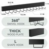 HOMEBROS Tie Rack Wall Mount, Wooden Closet Tie Hanger with