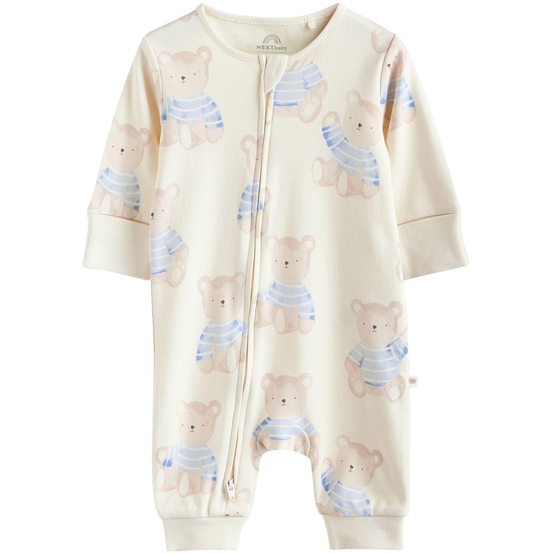 NEXT 3 Pack Baby Bear Pyjamas, blue, 6-9 months