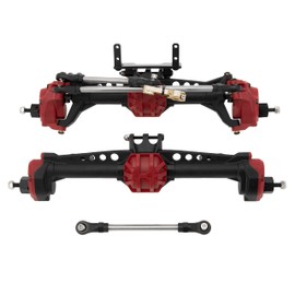 Dantenron 1/10 RC Crawler Car SCX10 Front and Rear Portal Axle Housing Set Nylon Axles with Steel Gears and Metal Bearings for 1:10 Scale RC Car Axial SCX10 SCX10 II 90046 90047 Upgrades Part (Red)