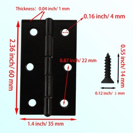Adyoney 10 Pcs 2.5 Inch Black Door Hinge Cabinet Hinge, Reliable Black Ball Bearing Butt Hinges for Windows, Cabinets, and Outdoor Use, Includes Mounting Screws
