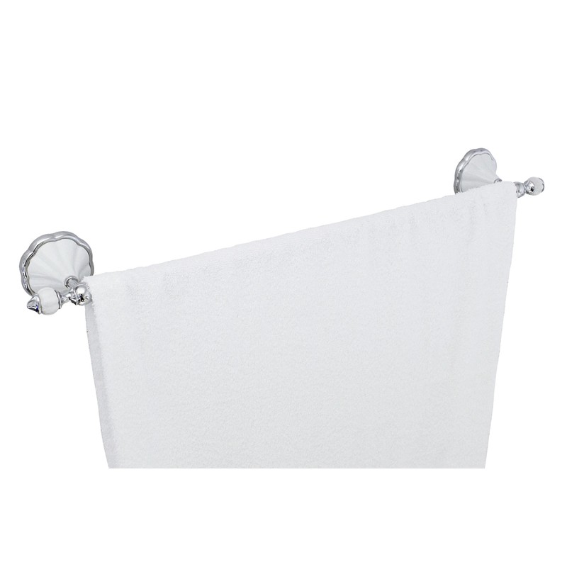 MODONA 24" Towel Bar - White Porcelain & Chrome -