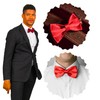 BrightPocket Mens Bow Tie Classic Solid Satin Color Pre Tied