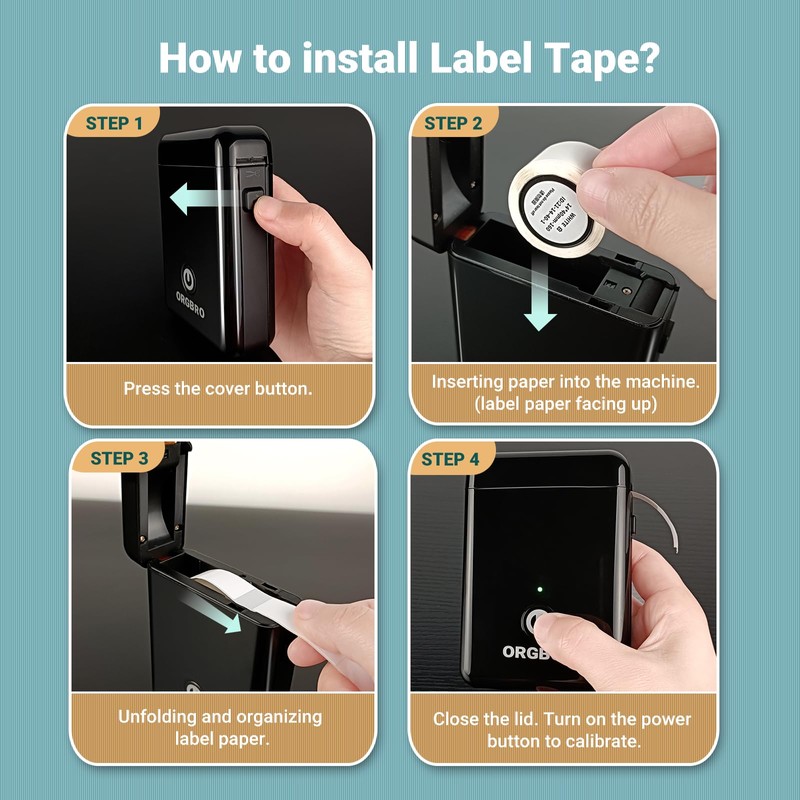 ORGBRO X1 Label Maker Tape, Genuine Thermal Label Print Paper