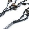 Avalaya Long Multistrand Black Shell & Simulated Pearl Necklace -