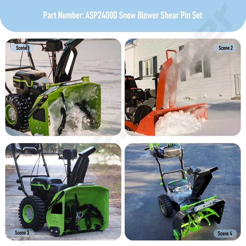 KitchenKipper ASP2400D 2-Stage Snow Blower Shear Pin Set for EGO
