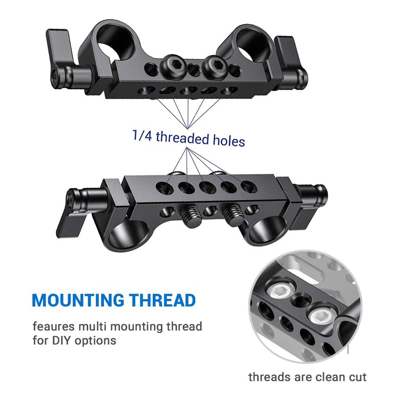 SMALLRIG 15mm Dual Rod Clamp for 15mm Rail Support System