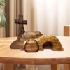 Easter Decorations Empty Tomb Easter Scene and Cross,Handcrafted Wooden Easter