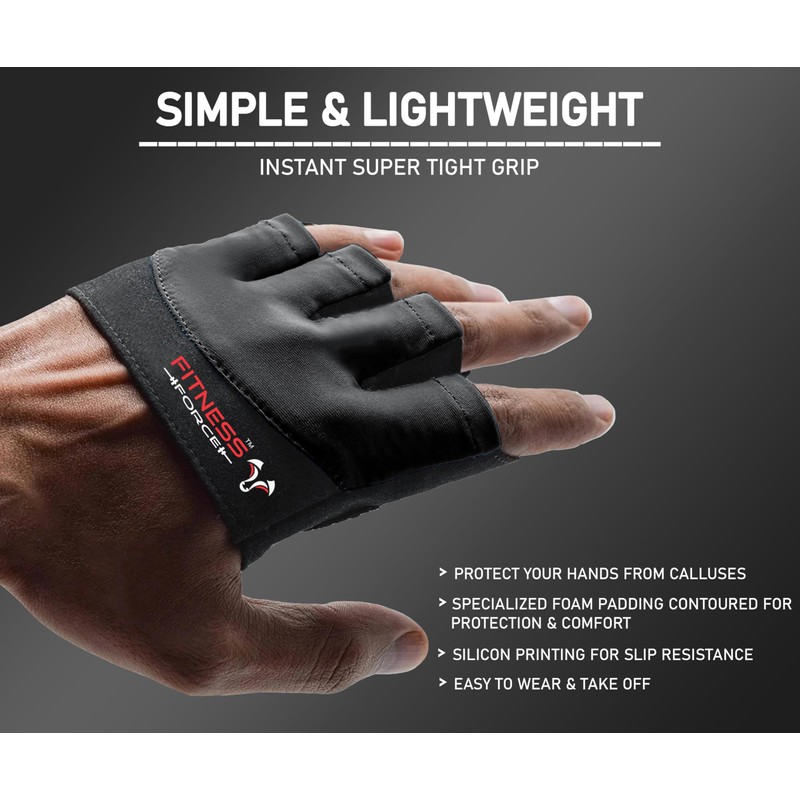 FITNESS FORCE Workout Gloves for Men & Women Partial Weight