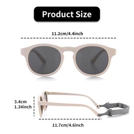 Baby Sunglasses Ages 6 Months-3 Years,Toddler Round Sunglasses,Polarized Rubber Durable UV Protection for Kids,Childrens,Girls,Boys,Sun Glasses for Infant Girl Flexible Frame Sunglass With Strap,Pink