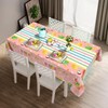 Xinvery 2PCS Happy Easter Tablecloth,Pink Easter Party Tablecloth Bunny Egg