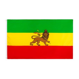 ANJOR 3x5 Fts Ethiopia Flag with Lion Flag - Lion of Judah Flags