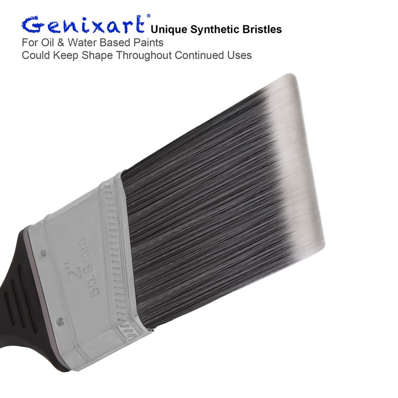 Genixart Angle Brush Set, Flat Brushes, Trimming Brushes for Walls