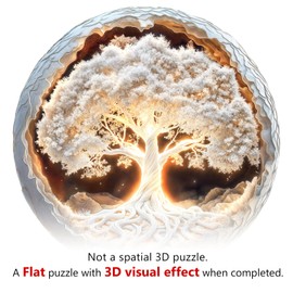 Wooden Puzzles for Adults - Glowing Tree of Life Wooden Puzzle, Unique Shape Wood Jigsaw Puzzle for Adults, Wood Puzzles Adult, Gifts for Family, Wall Art Home Decor (300pcs 13.4 * 13.4in L)