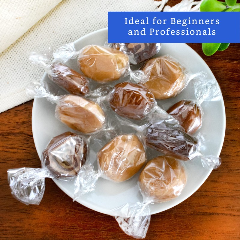 Clear Candy Wrappers for Caramels (300 Pcs 3.5x5 inches) -