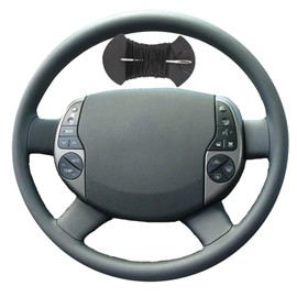 Car Steering Wheel Cover Microfiber Leather Stitch Wheel Wrap Fit for Toyota Prius 20(XW20) 2004 2005 2006 2007 2008 2009,Black