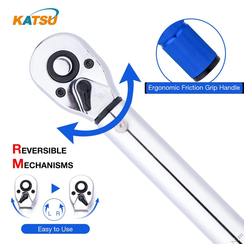 KATSU 1/4 Inch Drive Click Torque Wrench 15 PCs Set