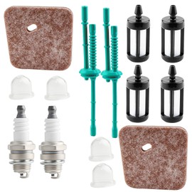 Ownengin FS38 FS55R Air Filter Fuel Line Tune Up Kit for STIHL FS38 FS46 FS55 FS55C FS55R FS45C HL45 KM55 HL45 MM55 KM55R KM55RC String Trimmer Weed Eater 4140 124 2800 Air Filter w Spark Plug