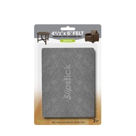 Slipstick Premium Wool Felt Sheet Furniture Pads/Floor Surface Protectors (6 Inch x 1-1/2 inch) Includes 2 Large Felt Pad Blankets with Self Stick Backing, Gray, CB161