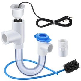 Condensate Trap with Built in Overflow Switch, 3/4" Standard PVC U Trap for HVAC System, Smart Drain Kit with 16'' Cleaning Brush, for Condensate Overflow Detection, Air Conditioner (1 Pack)