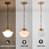 youngrender Schoolhouse Pendant Fixtures, 9" Brass Gold Milk Glass Pendant