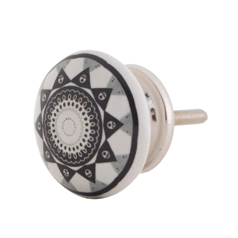 Knober Set of 10 Ceramic Furniture Knobs Mandala Energy Shabby-Chic