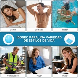 36Pzs Tapones de Oídos para Dormir Silicona, Moldeable, Impermeable | Cancelacion de Ruido 32dB, No intraauriculares, Reutilizables, Ronquidos, Nadar,