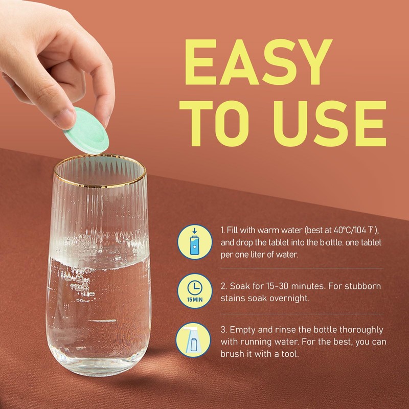 APPTRIN Water Bottle Cleaning Tablets, 36 Pack Bottle Clean Tablet
