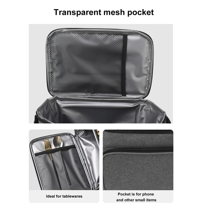 Lunch Bag 10L Collapsible Adjustable Strap Leakproof Portable Handle Insulated