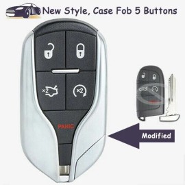 KEYECU Modified Smart Remote Key Case Shell Fob 5 Button + Blade for Dodge for Chrysler