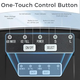 Antarctic Star Countertop Ice Maker,26lbs/24Hrs,9 Bullet Ice Cubes Every 6 Minutes,S/L,Self-Cleaning countertop ice Makers with Basket and Scoop,Perfect for Home, Kitchen, RV, Camping (Black)
