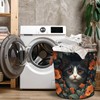Mozaigos Cat in Flowers Laundry Basket Waterproof Collapsible Hamper With