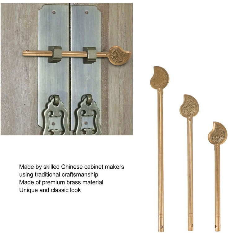 3 Pieces Cabinet Key Latch Leaf Lock Pin Brass Chinese