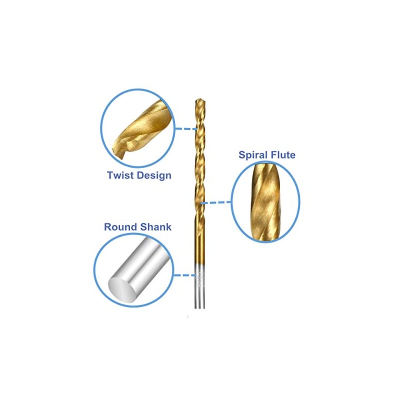 30PCS,5/16", Titanium Drill Bits