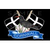 Cornwall, Cornish Chough, Crossed Flag Sticker, Truck, Car, Motorhome, Van,