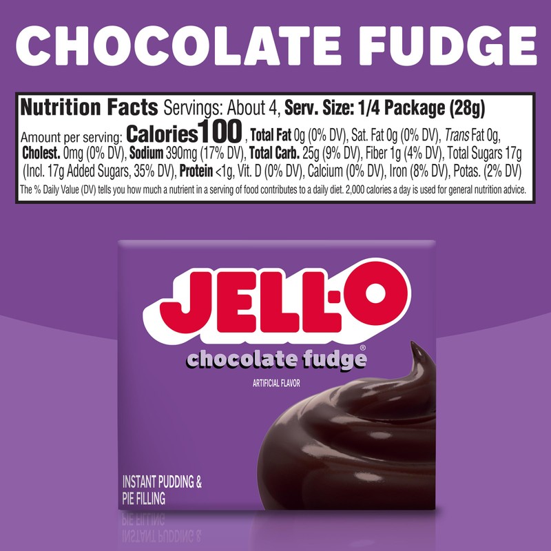 Jell-O Chocolate Instant Pudding & Pie Filling, 3.9 Ounce (Pack