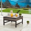 PatioFestival Wicker Table Patio Side Tables Rattan PE Furniture Outdoor