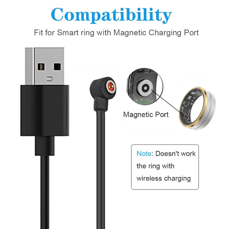 [1-Pack] Smart Ring Charger Cable,Compatible with R02 R03 R06 R08