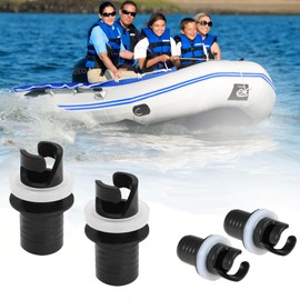 2 Pieces Dinghy Valves Hose Adapter Plug Black Boats Air Foot Pumps Hose Adapter with Rubber Ring Inflatable Kayak Valve Adapter Rubber Adapter Air Pump to Inflatable Boat Kayak Accessories