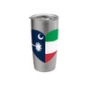 South Carolina and Italy Flags: Heart Shaped Unity Stainless Steel