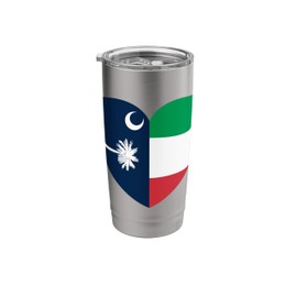 South Carolina and Italy Flags: Heart Shaped Unity Stainless Steel Insulated Tumbler