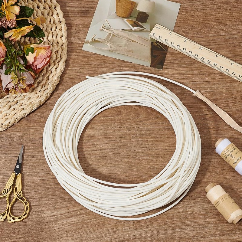 BENECREAT 30m Welt Cord Piping, 3mm White Polyester Piping Cord