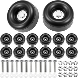 BBTO 12 Packs 2.5 Trailer Ramp Door Bumper Including Screw Kits, Trailer Door Bumper Compatible with Cargo Ramp, Truck Gates Round Rubber Bump Stops Utility Accessories, Black