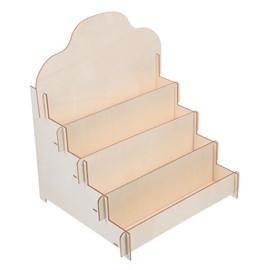 ULTECHNOVO Greeting Card Display Stand, 4 Tier Wooden Retail Display Stand, Wooden Postcard Holder Stand, Portable Display Stand for Birthday Card, Fairs, Easels